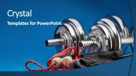  Presentation with sport blue - Audience pleasing slides consisting of skipping rope on a blue backdrop and a ocean colored foreground