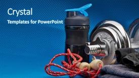  Presentation with sport blue - PPT layouts consisting of skipping rope on a blue background and a ocean colored foreground