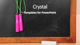  Presentation with black chalkboard vintage blackboard isolated - Colorful theme enhanced with skipping rope on black blackboard backdrop and a  colored foreground