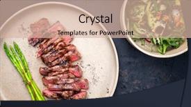  Presentation with green plate - Beautiful presentation featuring skirt steak sliced with green backdrop and a lemonade colored foreground