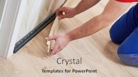  Presentation with floor - Slide deck with skirting-board-installing-finishing-floor background and a soft green colored foreground