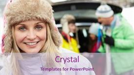  Presentation with family - Audience pleasing presentation design consisting of skis in boot of car backdrop and a lemonade colored foreground