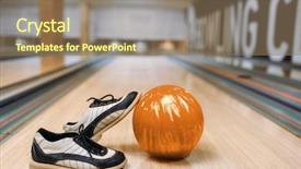  Presentation with bowling - Audience pleasing PPT theme consisting of skittle - bowling ball and house shoes backdrop and a coral colored foreground