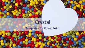  Presentation with smarties - Presentation theme featuring skittle - heart shape inside smarties background and a sky blue colored foreground