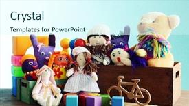  Presentation with medical pill medicine white blue - Slide deck having skittle - pile of toys on blue background and a cool aqua colored foreground