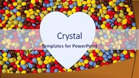  Presentation with shape heart - Beautiful slide deck featuring skittle candy - heart shape inside smarties backdrop and a sky blue colored foreground