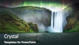  Presentation with light green - Presentation theme consisting of skoga river iceland europe courtesy background and a tawny brown colored foreground