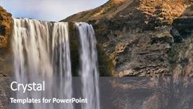  Presentation with software waterfall - Audience pleasing presentation design consisting of skogafoss waterfall in iceland long backdrop and a gray colored foreground