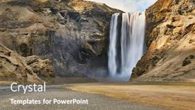  Presentation with iceland - Beautiful PPT theme featuring skogafoss-waterfall-in-iceland-long backdrop and a coral colored foreground