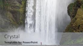  Presentation with water flow - PPT theme having huge flow of water beautiful background and a light gray colored foreground
