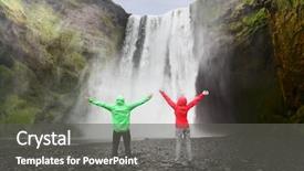  Presentation with waterfall - Cool new presentation theme with skogafoss waterfall on iceland backdrop and a dark gray colored foreground