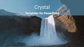  Presentation with iceland - PPT theme enhanced with skogarfoss-waterfall-and-summer-sunny background and a teal colored foreground