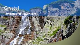  Presentation with waterfall - Colorful PPT layouts enhanced with skok-waterfall-in-high-tatras backdrop and a teal colored foreground