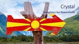  Presentation with macedonia - Cool new PPT layouts with skopje - macedonia flag wooden sign backdrop and a  colored foreground