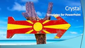  Presentation with macedonia - Audience pleasing theme consisting of skopje - macedonia flag wooden sign backdrop and a  colored foreground