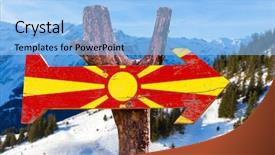  Presentation with macedonia - Beautiful theme featuring skopje - macedonia flag wooden sign backdrop and a  colored foreground