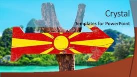  Presentation with macedonia - PPT layouts featuring skopje - macedonia flag wooden sign background and a arctic colored foreground