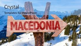  Presentation with macedonia - Colorful slide deck enhanced with skopje - macedonia wooden sign with winter backdrop and a  colored foreground