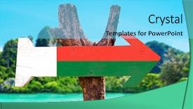  Presentation with madagascar flag - Presentation design featuring skopje - madagascar flag wooden sign background and a arctic colored foreground