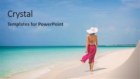  Presentation with luxury fashion - Presentation theme consisting of skriting - luxury travel vacation elegant lady background and a light blue colored foreground