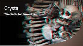  Presentation with holographic - Cool new PPT layouts with skull-and-bones-glitch-digital backdrop and a dark gray colored foreground