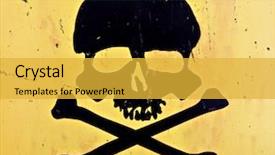  Presentation with skull - Presentation consisting of skull and crossbones background and a yellow colored foreground
