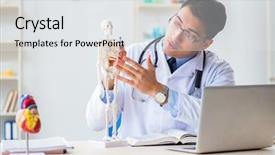  Presentation with skeleton bones - PPT theme enhanced with skull fracture - doctor student studying the bones background and a white colored foreground