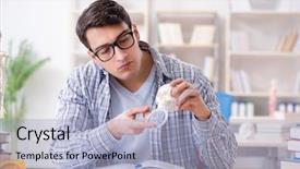  Presentation with medical student - Amazing presentation design having skull fracture - medical student sitting backdrop and a  colored foreground