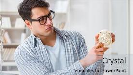  Presentation with medical student - Presentation design with skull fracture - medical student sitting background and a light blue colored foreground