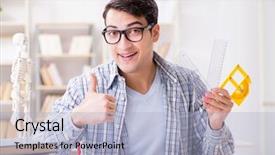  Presentation with medical student - Beautiful presentation featuring skull fracture - medical student sitting backdrop and a light blue colored foreground