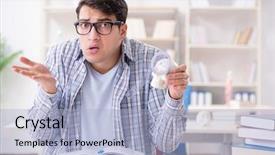  Presentation with medical student - PPT theme with skull fracture - medical student sitting background and a light blue colored foreground