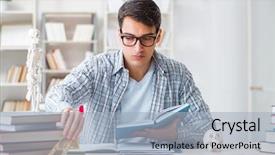  Presentation with medical student - Cool new presentation theme with skull fracture - medical student sitting backdrop and a light blue colored foreground