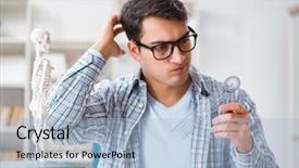  Presentation with medical student - Amazing presentation design having skull fracture - medical student sitting backdrop and a light blue colored foreground