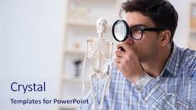  Presentation with medical student - Beautiful presentation design featuring skull fracture - medical student studying in classroom backdrop and a lemonade colored foreground