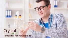  Presentation with medical case study - Colorful slides enhanced with skull fracture - medical student studying skeleton backdrop and a lemonade colored foreground