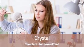  Presentation with skull - Amazing slide deck having skull fracture - student sitting in classroom backdrop and a  colored foreground