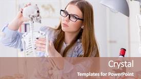  Presentation with skull - Audience pleasing theme consisting of skull fracture - student sitting in classroom backdrop and a coral colored foreground