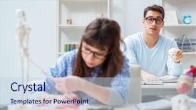  Presentation with medical students - Amazing slide deck having skull fracture - two medical students studying backdrop and a lemonade colored foreground