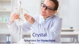  Presentation with human trafficking illegal rights labour - Amazing PPT theme having skull fracture - woman doctor studying human skeleton backdrop and a  colored foreground