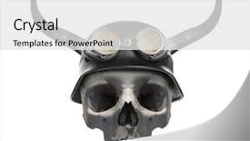  Presentation with skull - Slides consisting of skull of dead biker helmet background and a white colored foreground