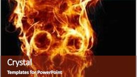  Presentation with dangers - Slide deck consisting of skull of fire of fire formed skull dead as a symbol of the dangers isolated on a black background background and a tawny brown colored foreground