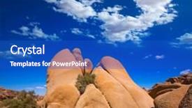  Presentation with joshua tree national park - Colorful presentation theme enhanced with skull rock in joshua tree national park mohave desert yucca valley california usa backdrop and a cobalt blue colored foreground