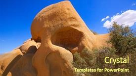  Presentation with joshua tree national park - Slide deck having skull rock in joshua tree background and a tawny brown colored foreground