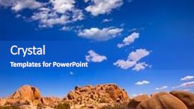  Presentation with joshua tree national park - Colorful presentation theme enhanced with skull rock in joshua tree backdrop and a cobalt blue colored foreground