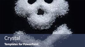  Presentation with sugar skull - Presentation design having skull-shape-arranged-from-white background and a ocean colored foreground