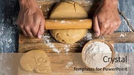  Presentation with skull - Slides enhanced with skull-shaped cookies for hallowen background and a coral colored foreground
