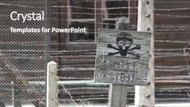  Presentation with danger - Theme with skull sign warns about danger background and a dark gray colored foreground