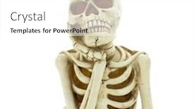  Presentation with skull - Presentation design featuring skull-sitting-and-thinking-isolated background and a white colored foreground