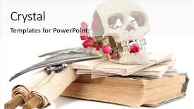  Presentation with book love heart - Presentation theme featuring skull wicker heart and dried background and a white colored foreground