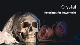 Presentation with catrina - Presentation design featuring skull-with-bride-veil background and a black colored foreground